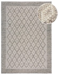 Sivý ručne tkaný koberec s prímesou vlny 80x150 cm Minerals Diamond – Flair Rugs