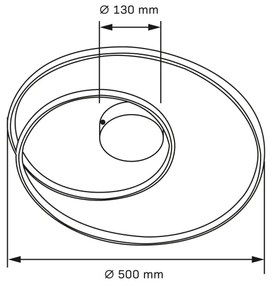 LED Stropné svietidlo ZEFIRA LED/40W/230V 4000K pr. 50 cm antracit