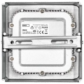 EMOS Prisadený LED panel N-PNL, 6W, denná biela, 12x12 cm, hranatý, strieborný