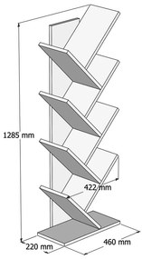 Biely regál 46x128,5 cm Hitit – Kalune Design