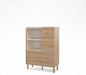 Skrinka v dekore duba v prírodnej farbe 90x125x40 cm Monza – Marckeric