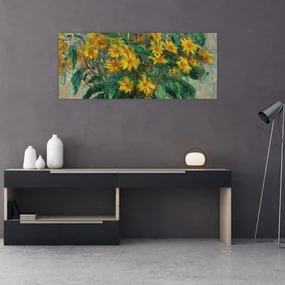 Obraz - Claude Monet, Jerusalem Artichoke Flowers, reprodukcia (120x50 cm)