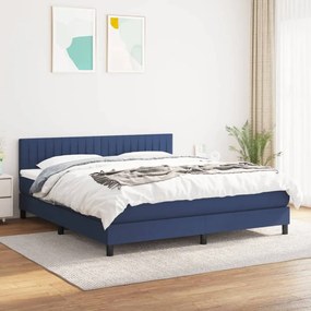 Posteľný rám boxspring s matracom modrý 180x200 cm látka 3140239