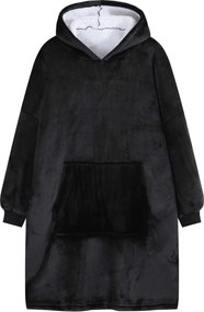 Deka s rukávmi HOODIE čierna