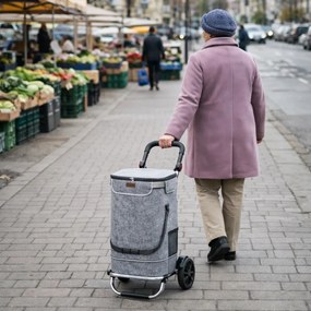 Nákupná taška na kolieskach EASY, 50l, šedá Monzana