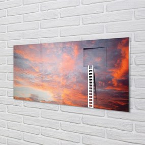 Sklenený obraz Rebrík slnko oblohu 140x70 cm