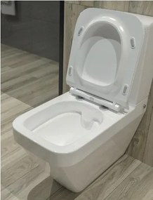 Cersanit Crea Clean On, hranatá kombi misa vrátane Slim sedátka z duroplastu, biela, K114-022