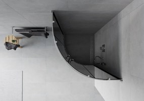 Sprchovací kút maxmax MEXEN RIO grafit - štvrťkruh 90x90 cm, 863-090-090-01-40