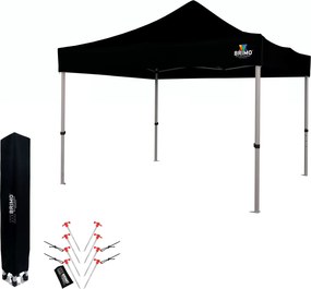 BRIMO Záhradný Altánok Skladací 3x3 m | Prémiová UV/PVC Ochrana | Pevná Konštrukcia BRIMO | Rýchle Skladanie Bez Náradia - bez stien - Čierna 35