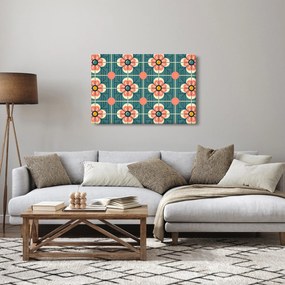 Obraz - Retro vzor s kvetmi (90x60 cm)