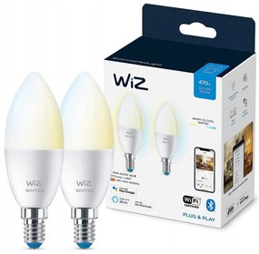 SADA 2x LED Stmievateľná žiarovka C37 E14/4,9W/230V 2700-6500K CRI 90 Wi-Fi - WiZ