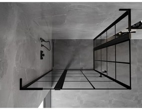 Mexen, Mexen Mist L Duo výklopný sprchový kút 110 x 105 cm, čierna mriežka - 8A4L-110L-105P-70-77