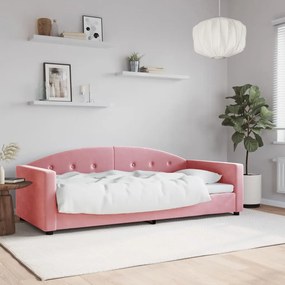 Denná posteľ ružová 90x200 cm zamat 354139