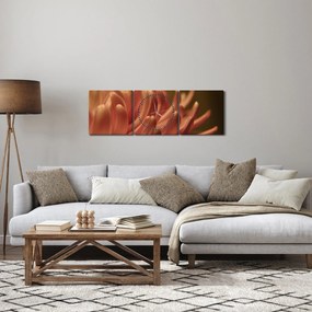 Obraz detailu kvety (s hodinami) (90x30 cm)