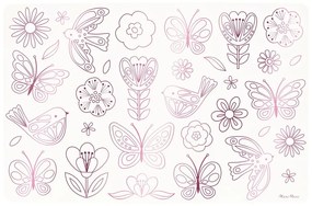 Papierové prestieranie v súprave 8 ks 28x42.5 cm Butterflies &amp; Flowers – Meri Meri