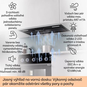 Klarstein Camila, vstavaný digestor, 70 cm, 380 m³/h, LED, dotyková plocha, nehrdzavejúca oceľ