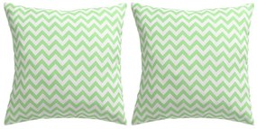 vidaXL Vankúše do exteriéru 2 ks vzor zig-zag 45x45 cm jablkovo-zelené