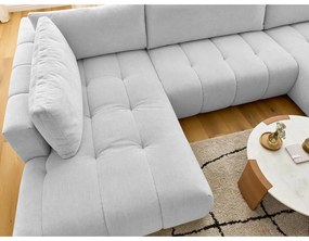 Svetlosivá rozkladacia/s úložným priestorom rohová pohovka (ľavý roh/do tvaru "U") Fuji – Bobochic Paris