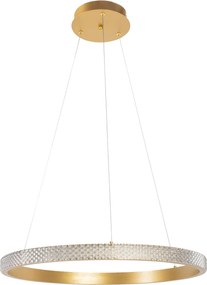 Toolight Toolight, LED krištáľové závesné svietidlo 60x60 cm APP1203-CP, zlatá, OSW-04592