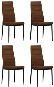 Jedálenské stoličky 4 ks, hnedé, látka