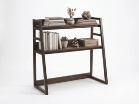 Polica na stôl VERTEX 90x95 cm, čierna / dekor orech