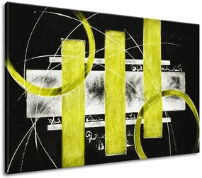 Gario Ručne maľovaný obraz Žlté línie Rozmery: 120 x 80 cm