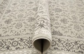 Koberec Allora Plus F346A ornament / rám, strieborný / sivý