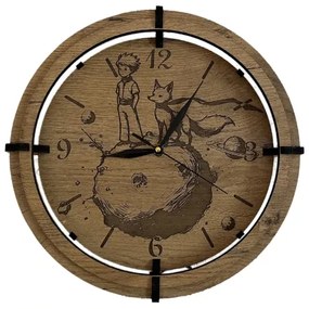 Li-Go 23712/DUB/BAT2 - LED stmievateľné hodiny so senzorom, LED/1xAA, priemer 32 cm, dub