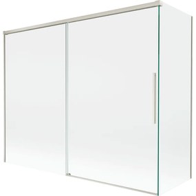 Mexen Rox, 2-krídlová posuvná vaňová zástena 190 + 80 x 150 cm, 8mm číre sklo, oceľový profil, 8C9-190-080-97-00