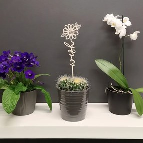 AMADEA Drevený zápich kvetina - Wish, dĺžka 28 cm