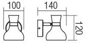 Redo 04-475 - Nástenné svietidlo BOWIE 1xE14/28W/230V