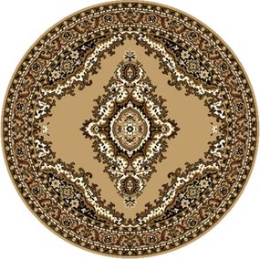 Alfa Carpets Kusový koberec TEHERAN T-102 beige kruh - 160x160 (priemer) kruh cm