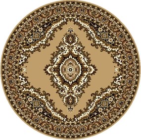 Alfa Carpets, TRHÁK: Kusový koberec TEHERAN T-102 beige kruh, 190x190 (průměr) kruh, béžová, chodba / predsieň