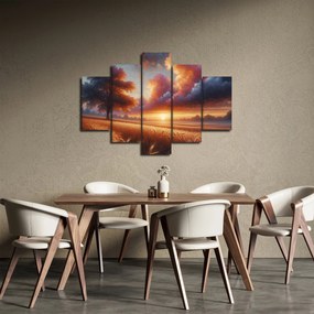 Obraz – Západ slnka na poli (150x105 cm)
