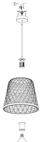Eglo 55696 - Závesný luster KIRKCOLM 1xE27/60W/230V béžový