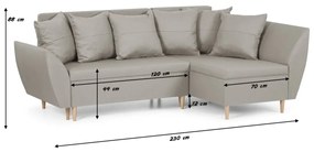 Rohová sedacia súprava s funkciou spania ALEX Tmavohnedá