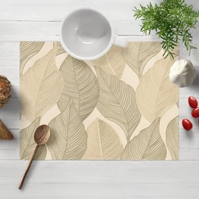 Biante Zamatové prestieranie na stôl Tamara TMR-046 Prírodné popínavé listy na krémovom 30x40 cm