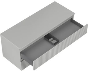 Mexen Rivel, kúpeľňová skrinka 120 cm s pracovnou doskou, 2 zásuvky, drážkovaná, matná sivá, 91A20-12047-2-BFFC62