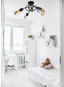 BERGE LED luster stropné svietidlo 4xE27, skladací, priehľadný sklenený štvorec