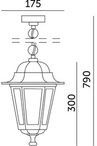 Vonkajší luster na reťazi 1xE27/60W/230V čierna