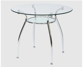 Jedálenský stôl Francisca (sklo + chrómová) (pre 4 osoby). Vlastná spoľahlivá doprava až k Vám domov. 1050150