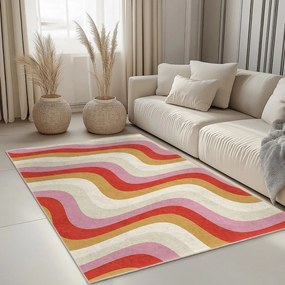Žltý/ružový prateľný behúň 60x230 cm Creamy Raspberry Swirl – Mila Home