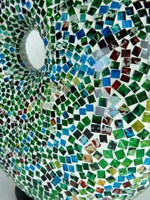 Stolná lampa DONAT zelená, 36 cm, mozaika, ručná práca,