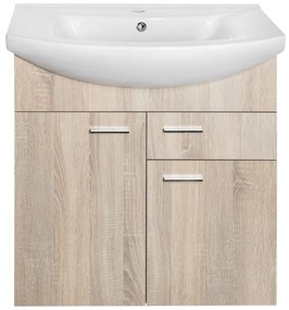 Aqualine Aqualine, ZOJA umývadlová skrinka 71,5x74x34cm, dub platin, 51175