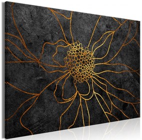 Artgeist Obraz - Flower in Gold (1 Part) Wide Veľkosť: 60x40, Verzia: Premium Print