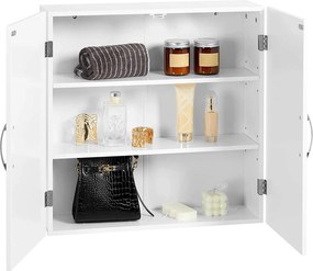 Nástenná skrinka s 2 nastaviteľnými policami, matná biela