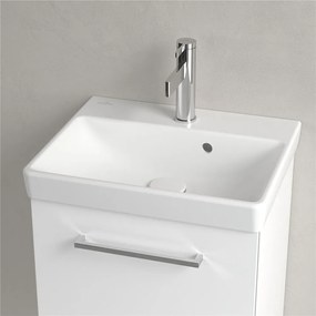VILLEROY &amp; BOCH Avento závesné umývadielko s otvorom, s prepadom, 450 x 370 mm, Stone White, s povrchom CeramicPlus, 735845RW