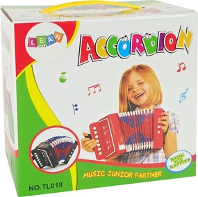 LEAN Toys Akordeónový nástroj pre malého hudobníka Červená