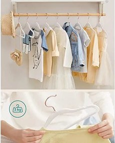 Detské vešiaky, balenie 50 ks zamatových vešiakov, 30 x 0,5 x 20,5 cm, biele