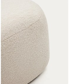Krémový taburet z textílie buklé Martina – Kave Home